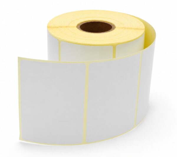 Etiquettes thermiques vierges, 50×30 mm, diamètre mandrin 41 mm. 1000 étiquettes par rouleau. Compatible avec les imprimantes thermiques.