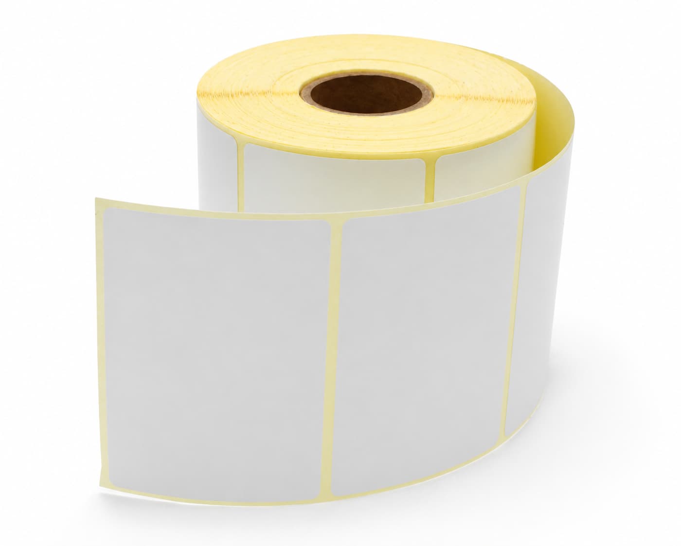 Etiquettes thermiques vierges, 50×30 mm, diamètre mandrin 41 mm. 1000 étiquettes par rouleau. Compatible avec les imprimantes thermiques.