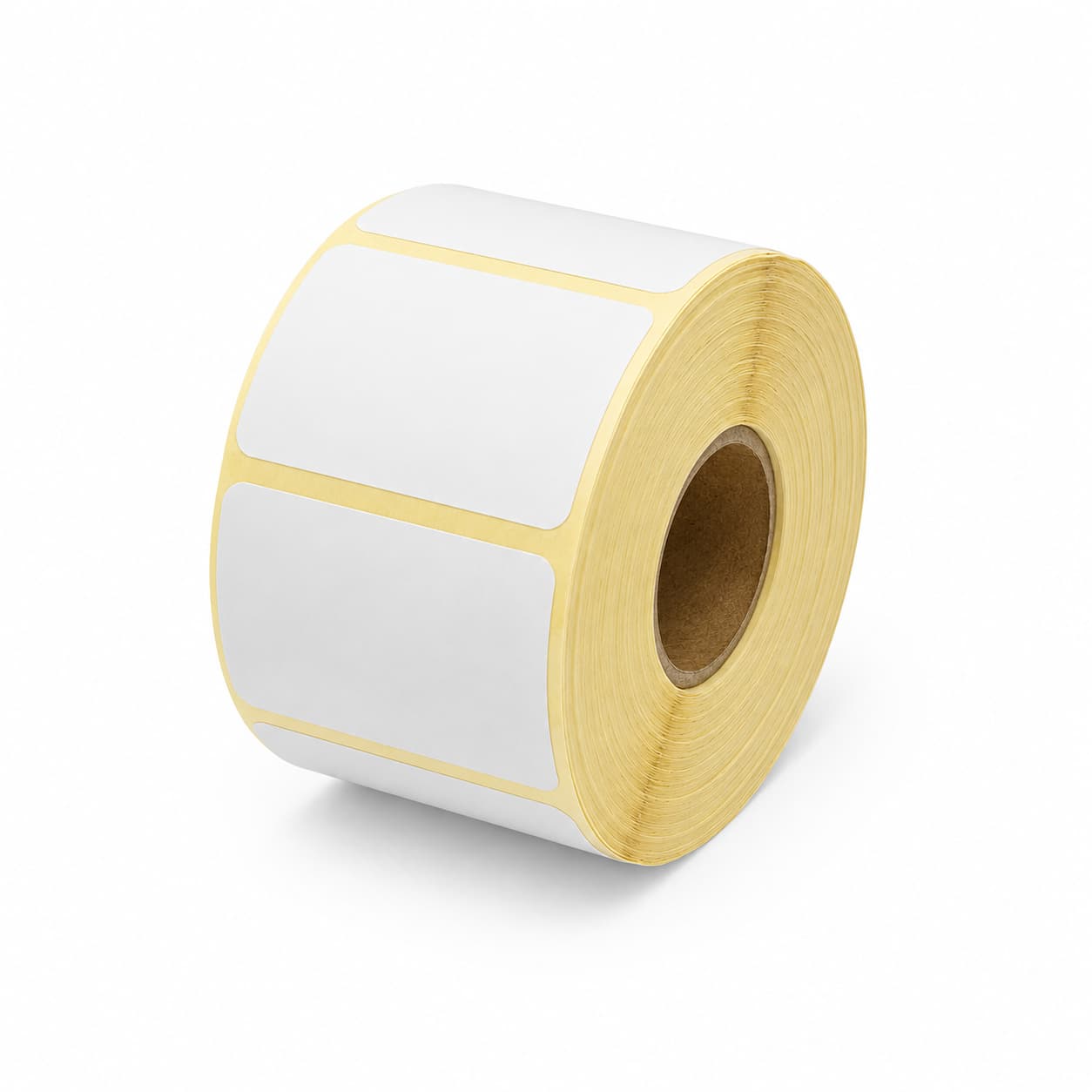 Etiquettes thermiques vierges 58×43 mm diamètre mandrin 25 mm. 750 étiquettes par rouleau. Compatible avec les imprimantes thermiques .