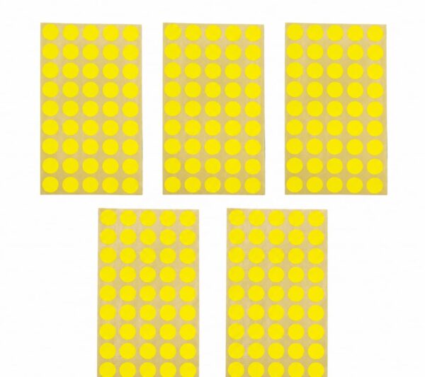 Pastilles Adhésives Fluo Rondes 10 mm – 225 Étiquettes – Jaune Fluorescent