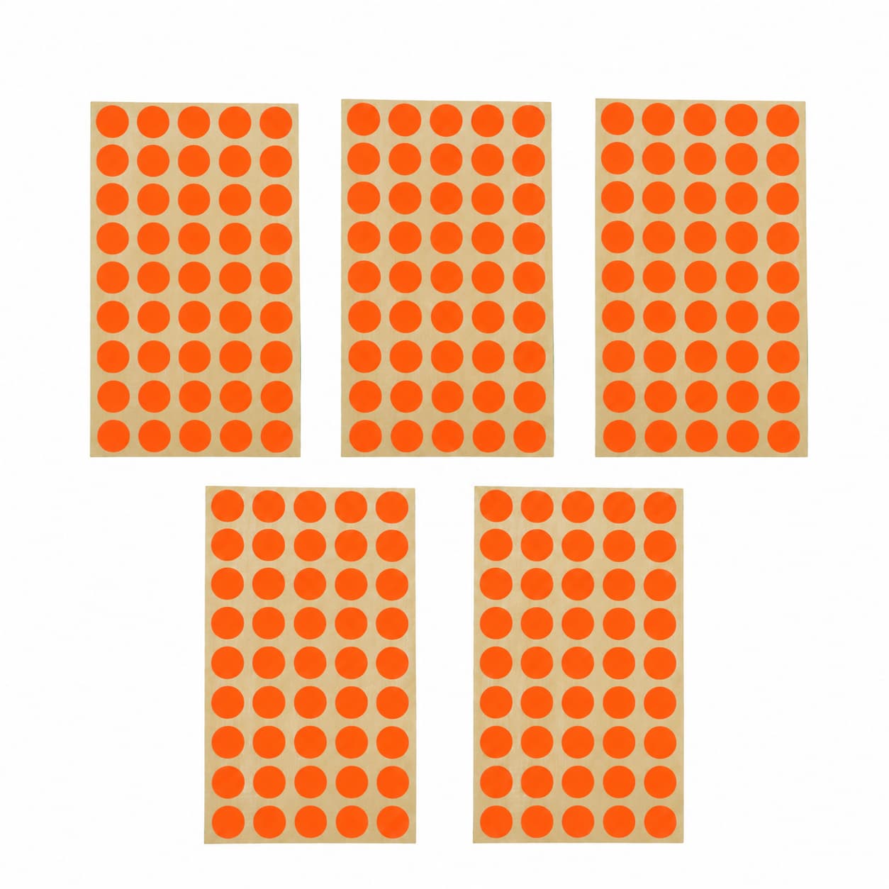 Pastilles Adhésives Fluo Rondes 10 mm – 225 Étiquettes – Rouge Fluorescent