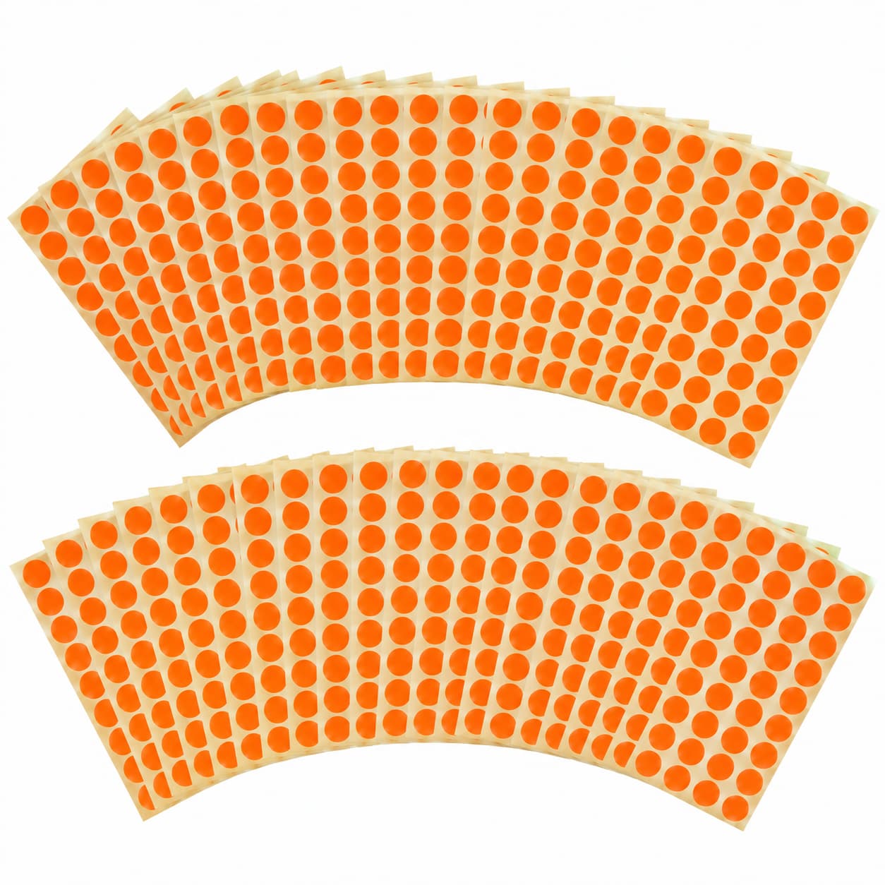 Lot de 10 Pochettes – Pastilles Adhésives Fluo Rondes 10 mm – 2250 Étiquettes – Rouge Fluorescent