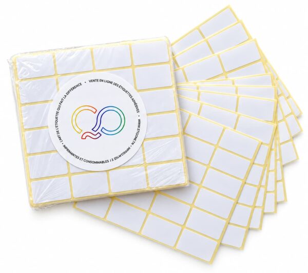 Identification Fluo – Pochette blanc mat 40 × 20 mm