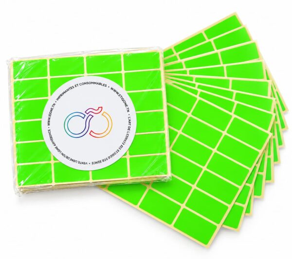 Identification Fluo – Pochette fluo vert 40 × 20 mm