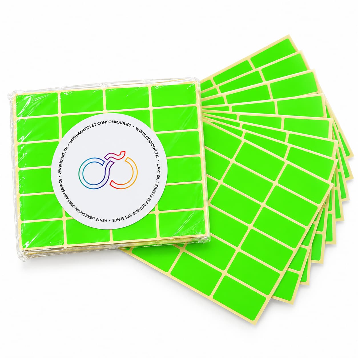 Identification Fluo – Pochette fluo vert 40 × 20 mm