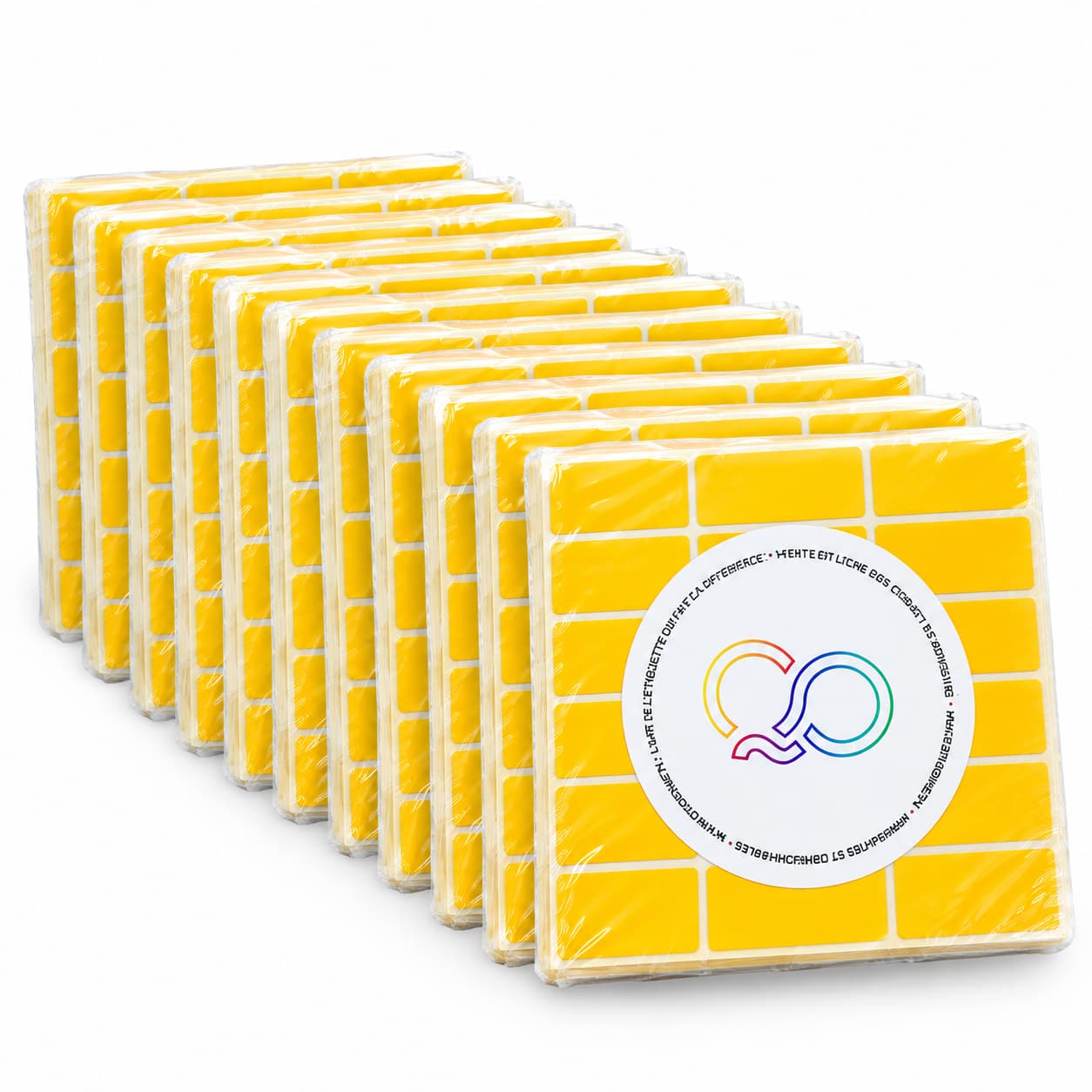 Lot de 10 – Identification Fluo – Pochettes orange fluo 40 × 20 mm